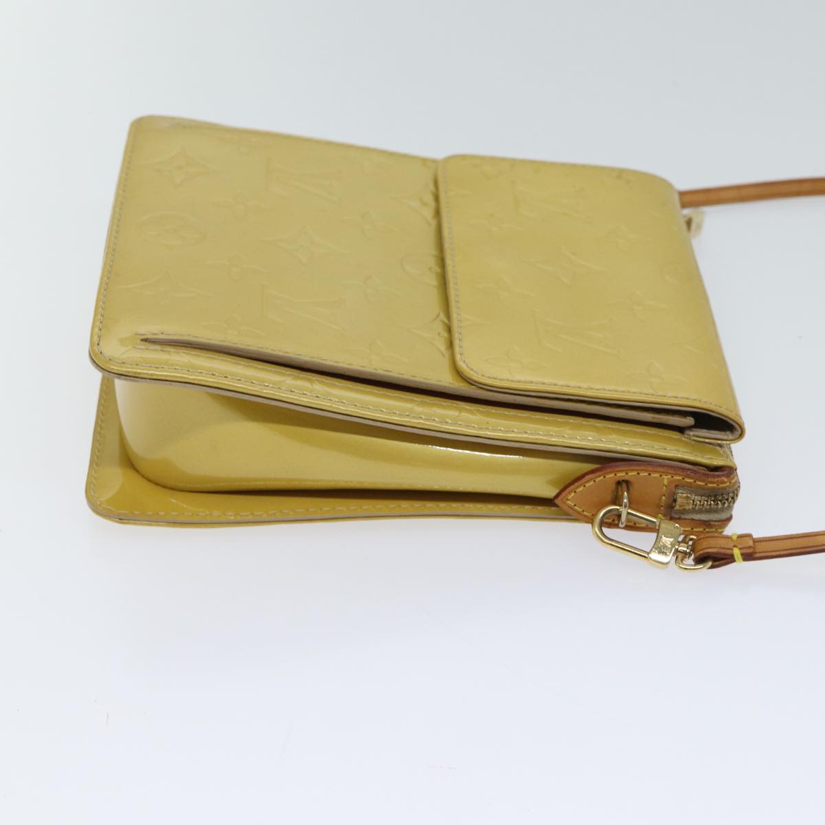 LOUIS VUITTON Monogram Vernis Motto Accessory Pouch Beige M91136 LV 72000