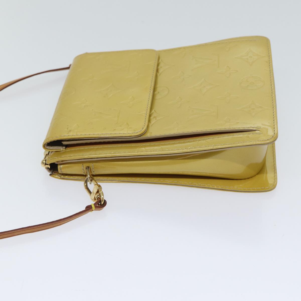 LOUIS VUITTON Monogram Vernis Motto Accessory Pouch Beige M91136 LV 72000