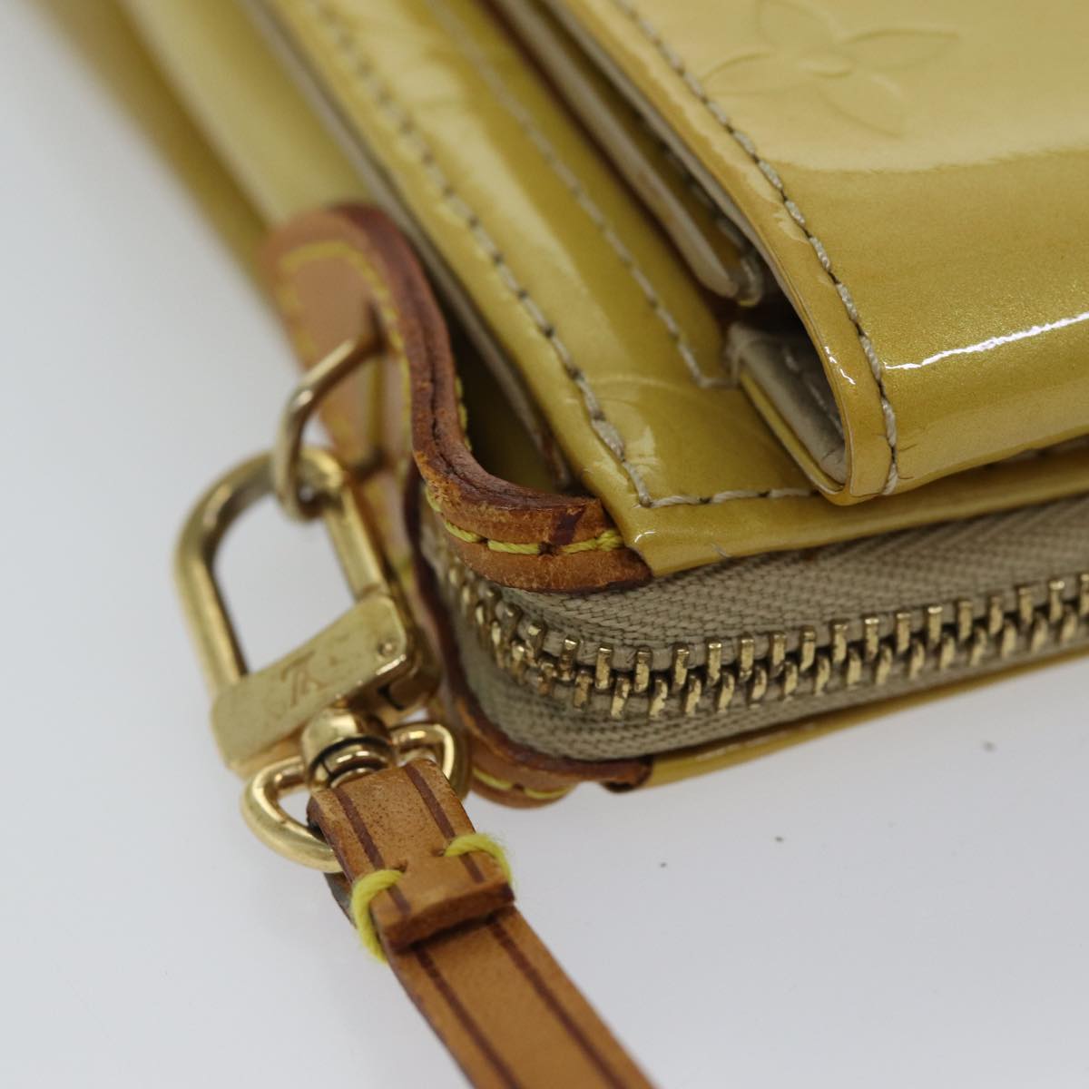 LOUIS VUITTON Monogram Vernis Motto Accessory Pouch Beige M91136 LV 72000