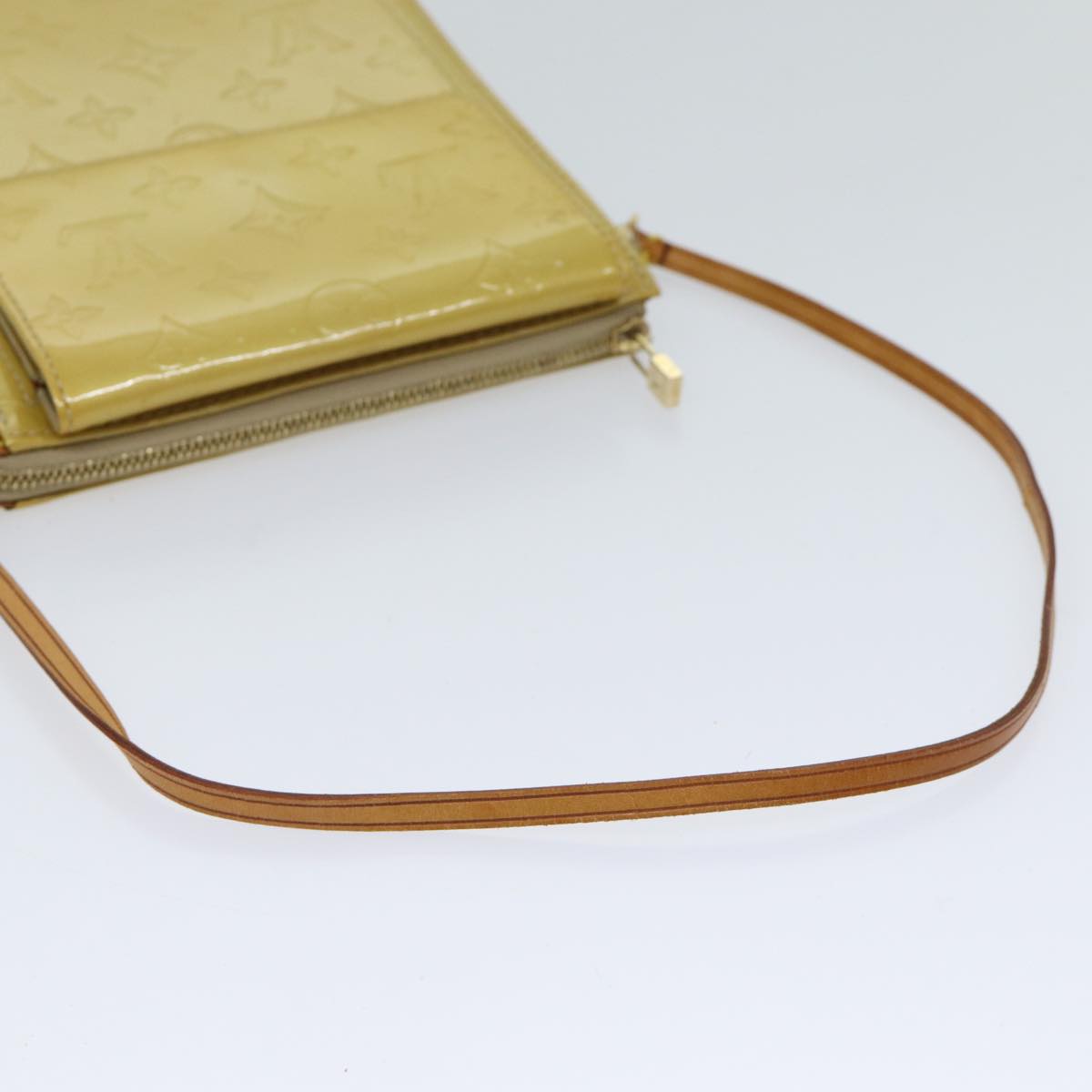 LOUIS VUITTON Monogram Vernis Motto Accessory Pouch Beige M91136 LV 72000