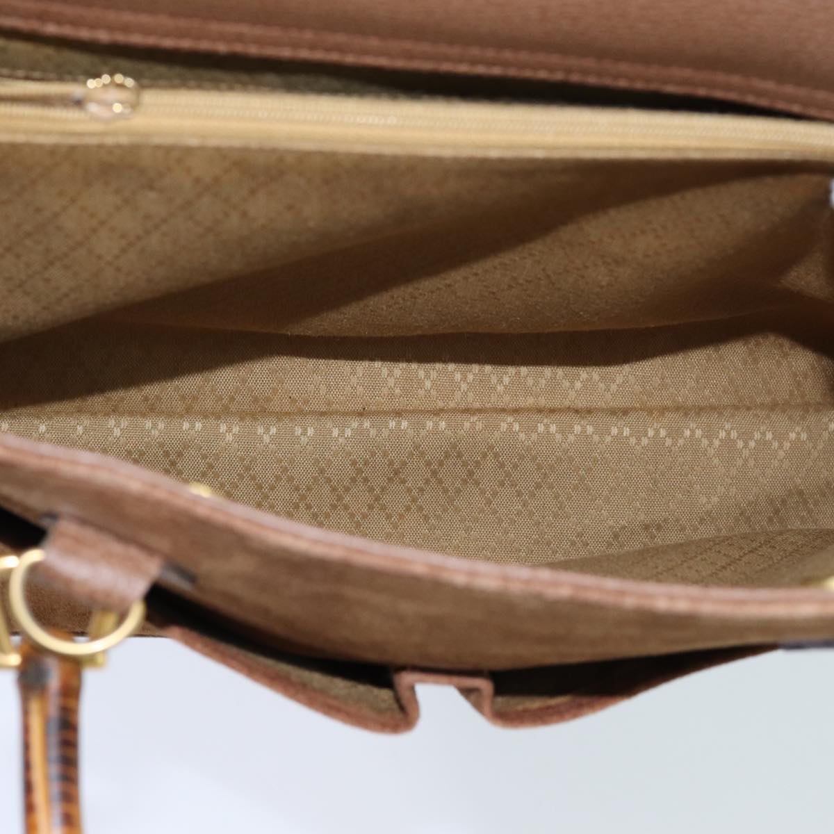 GUCCI Bamboo Hand Bag Suede 2way Brown 002 123 0322 72032