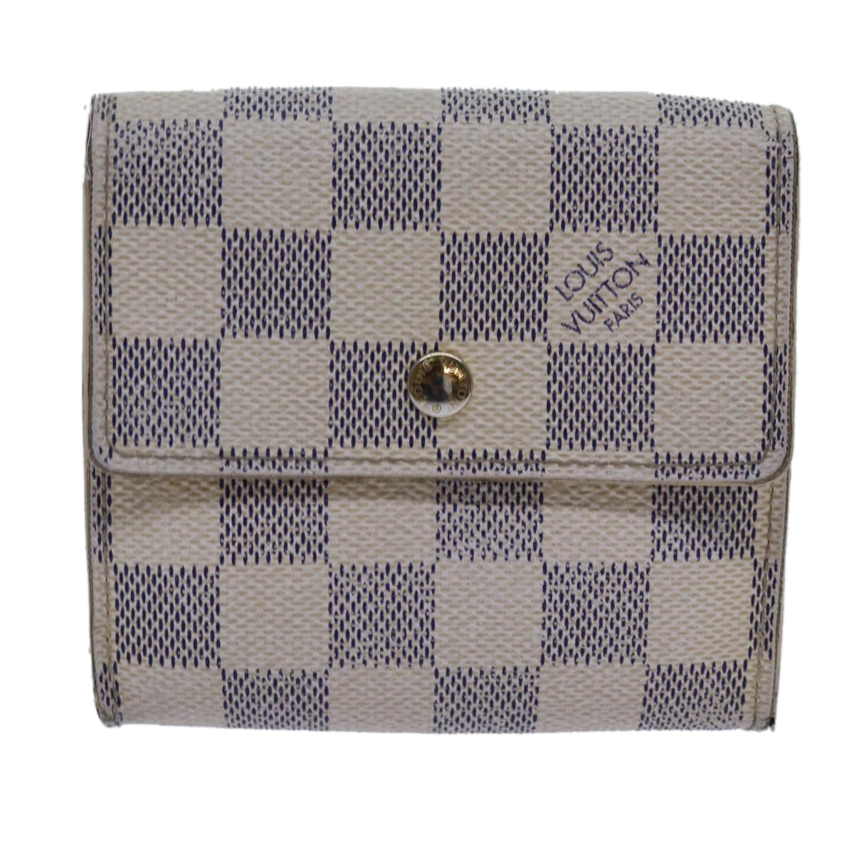 LOUIS VUITTON Damier Azur Portefeuille Elise Trifold Wallet N61733 72046