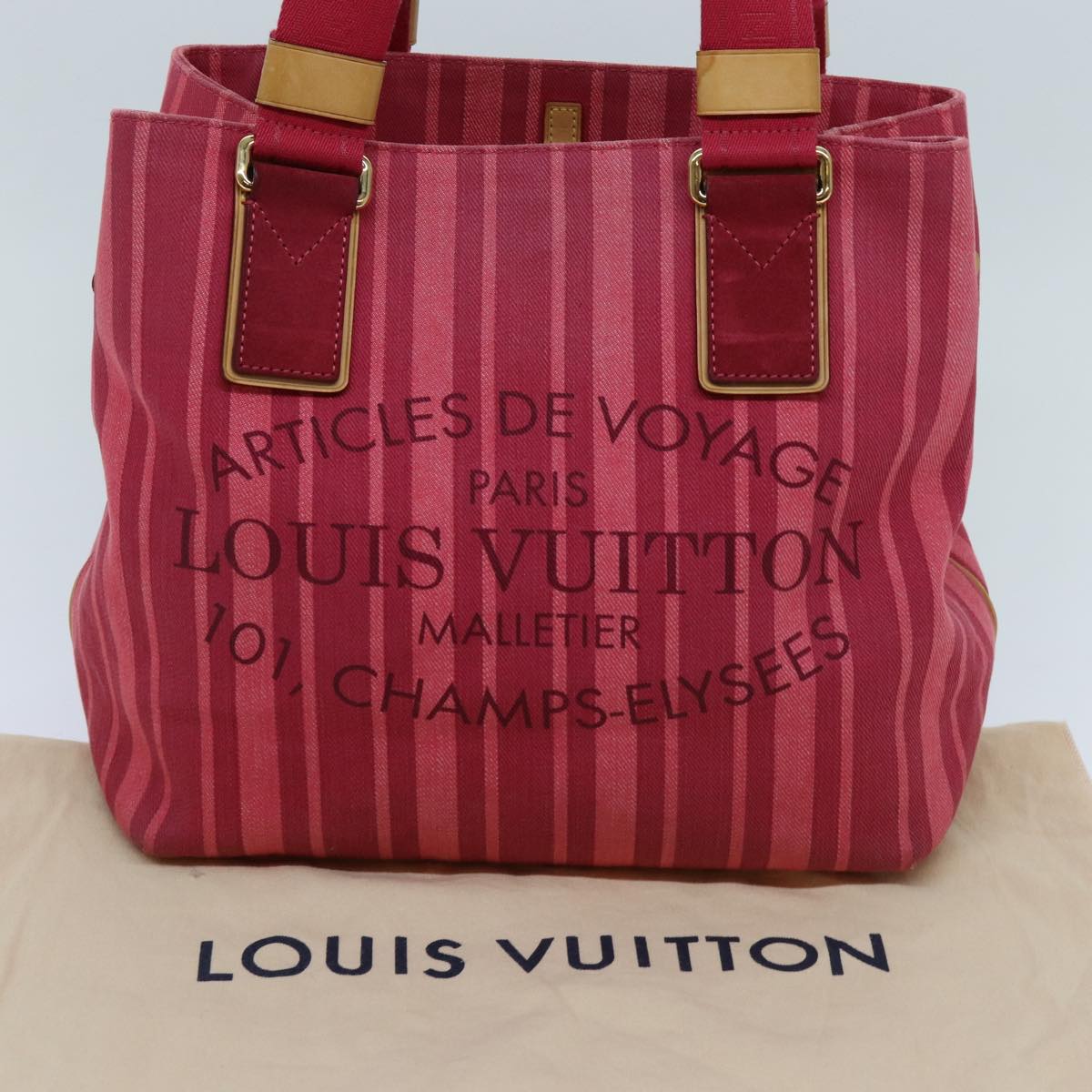 LOUIS VUITTON Plan Soleil Cabas PM Tote Bag Rouge Grunadine M94146 LV 72071