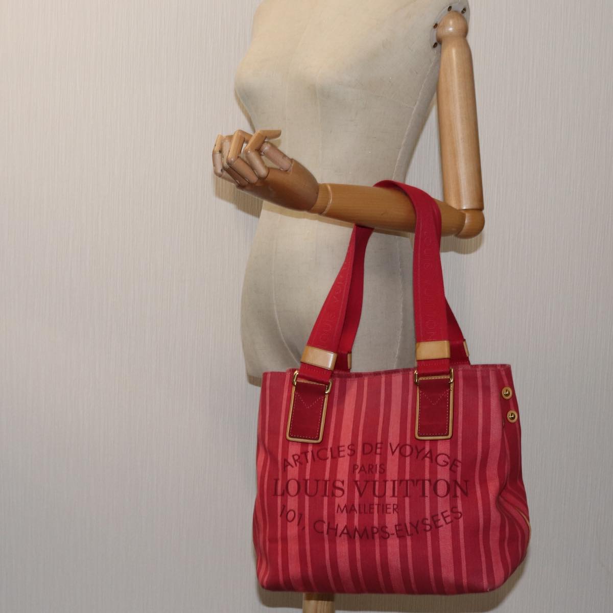 LOUIS VUITTON Plan Soleil Cabas PM Tote Bag Rouge Grunadine M94146 LV 72071