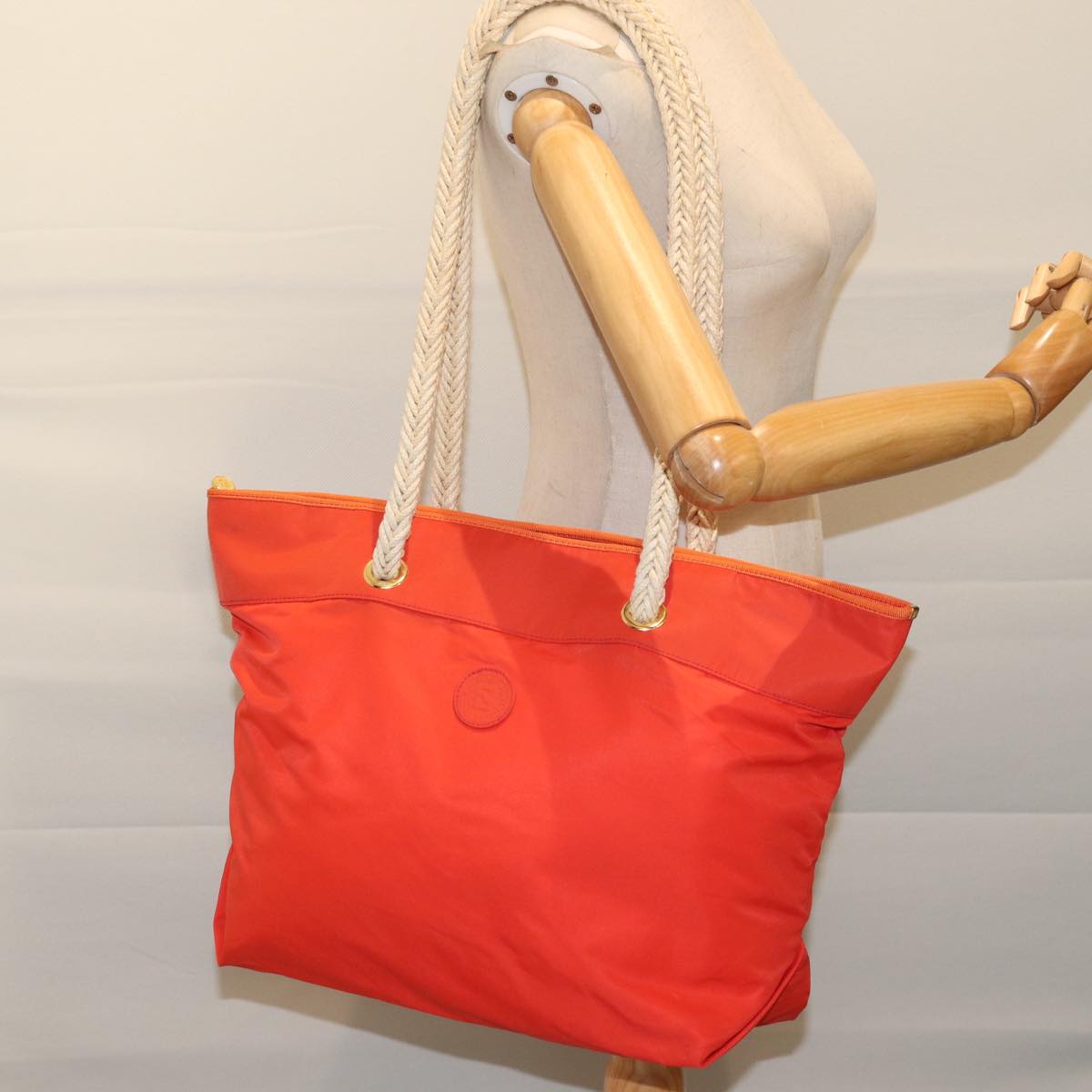 FENDI Shoulder Bag Nylon Orange 72073
