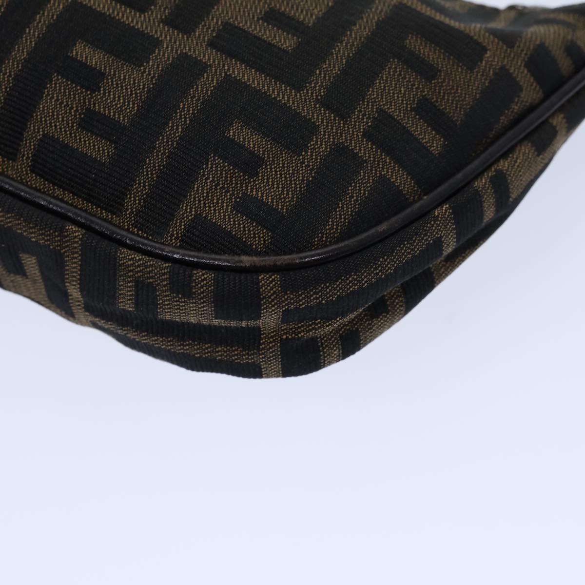 FENDI Zucca Canvas Shoulder Bag Brown Black 72107