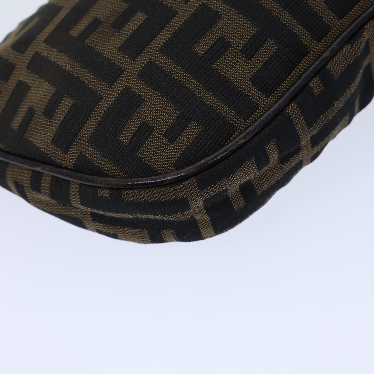 FENDI Zucca Canvas Shoulder Bag Brown Black 72107