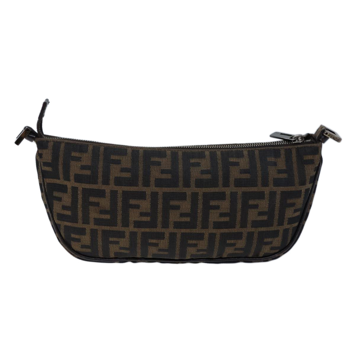 FENDI Zucca Canvas Shoulder Bag Brown Black 72107