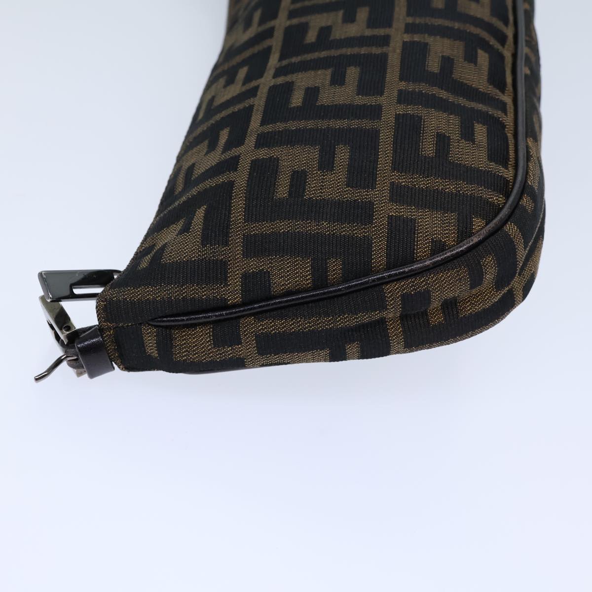 FENDI Zucca Canvas Shoulder Bag Brown Black 72107