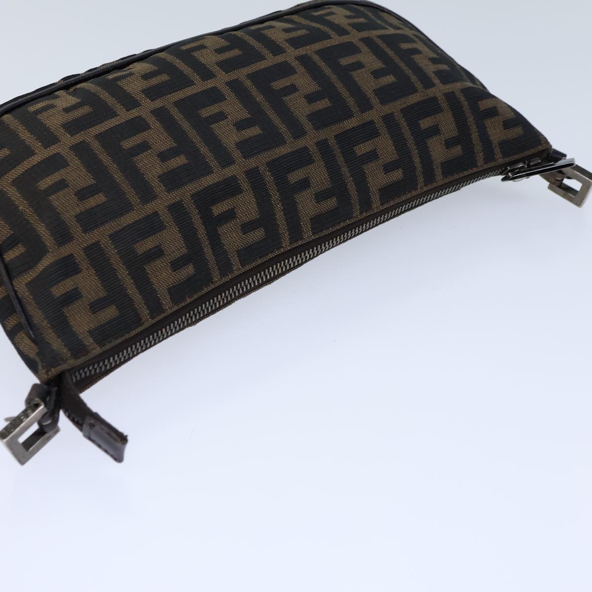 FENDI Zucca Canvas Shoulder Bag Brown Black 72107