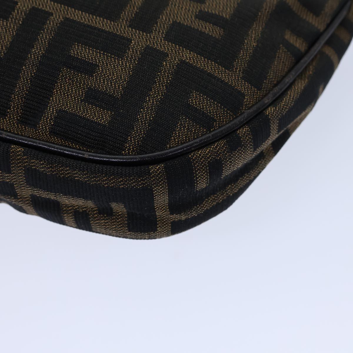 FENDI Zucca Canvas Shoulder Bag Brown Black 72107