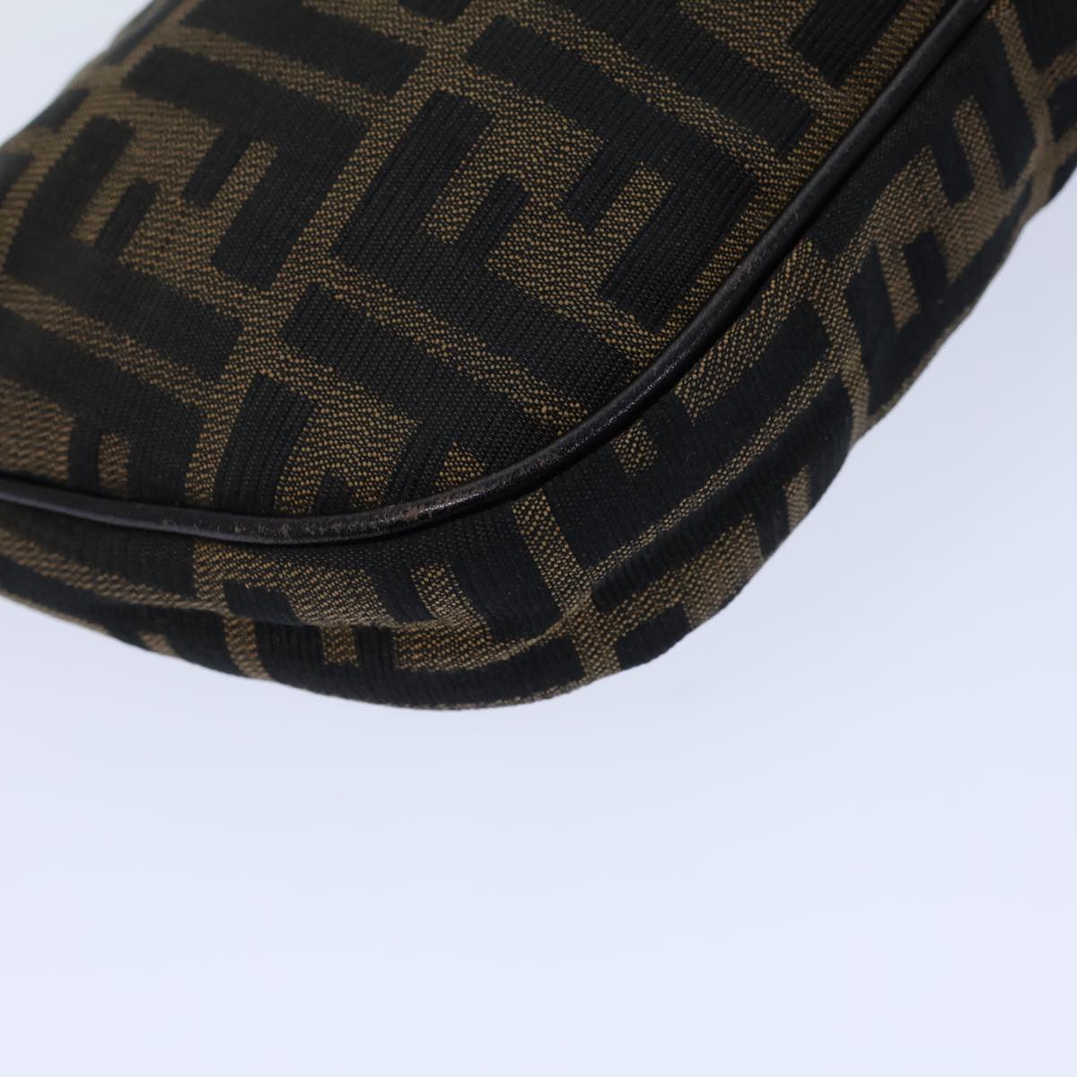 FENDI Zucca Canvas Shoulder Bag Brown Black 72107