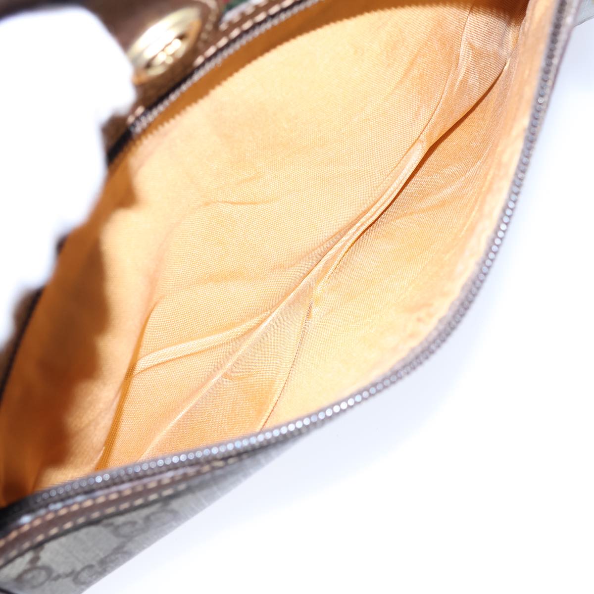 GUCCI GG Canvas Web Sherry Line Shoulder Bag PVC Beige Green Red 72150