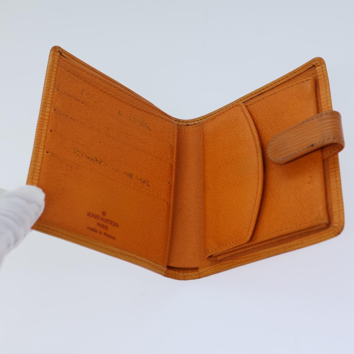 LOUIS VUITTON Epi Porte Billets Compact Bifold Wallet Mandarin M6355H 72180