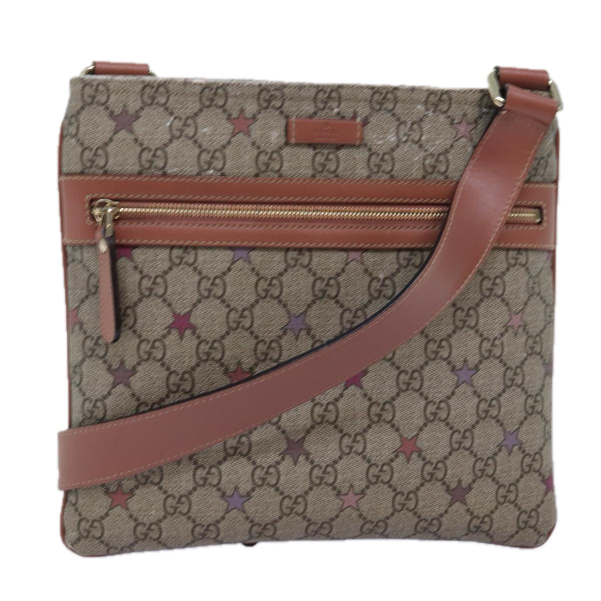 GUCCI GG Supreme Shoulder Bag PVC Beige 295257 72293
