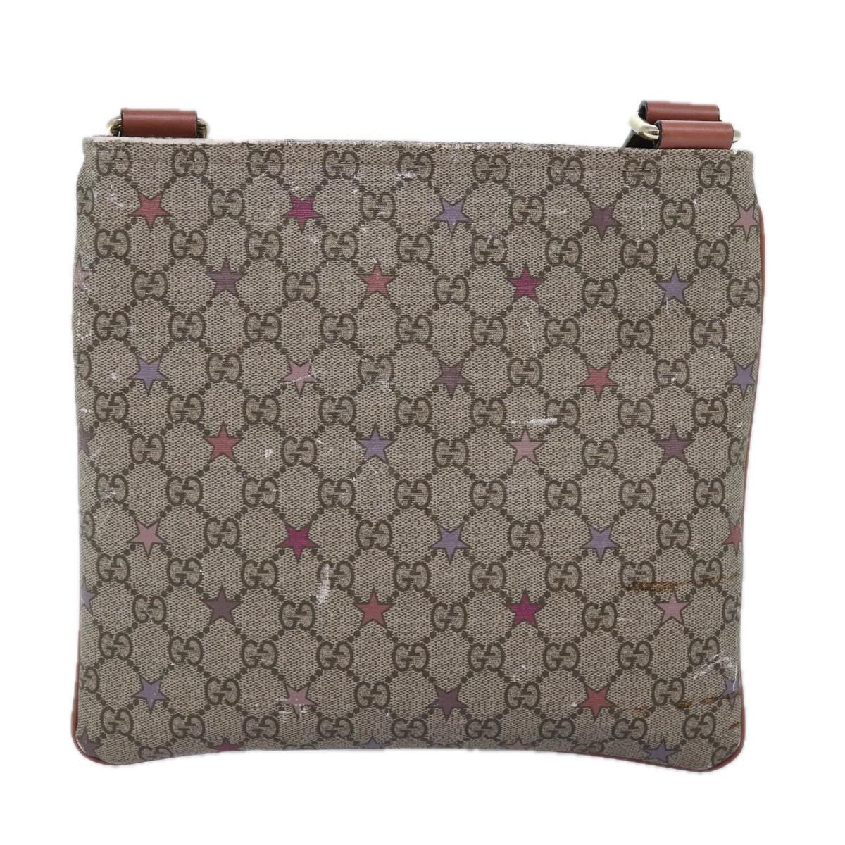GUCCI GG Supreme Shoulder Bag PVC Beige 295257 72293