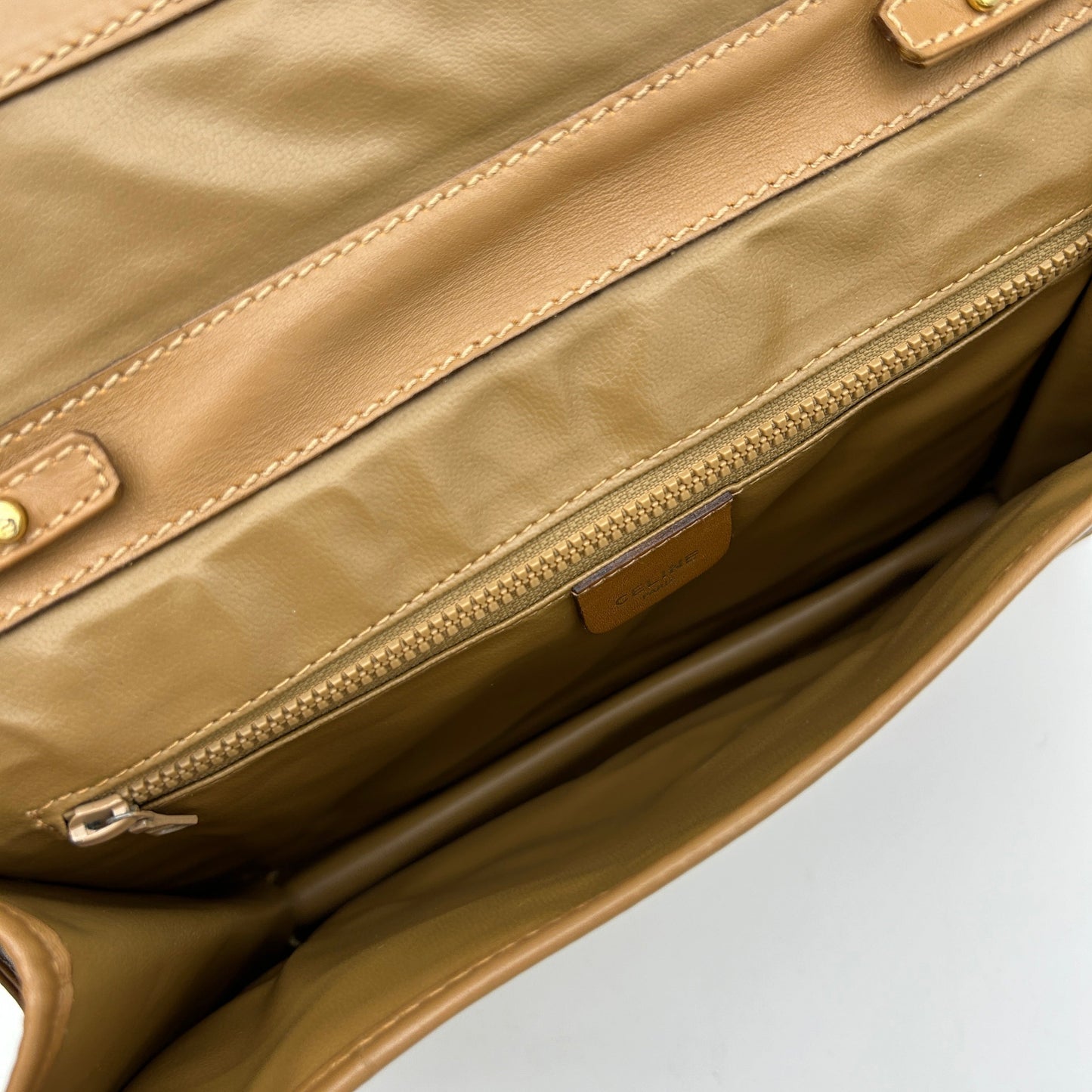 Celine Macadam Beige Canvas Leather Shoulder Bag