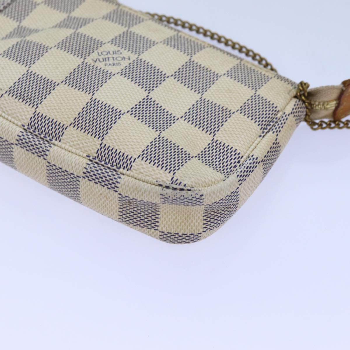 LOUIS VUITTON Damier Azur Mini Pochette Accessoires Pouch N58010 LV 72313