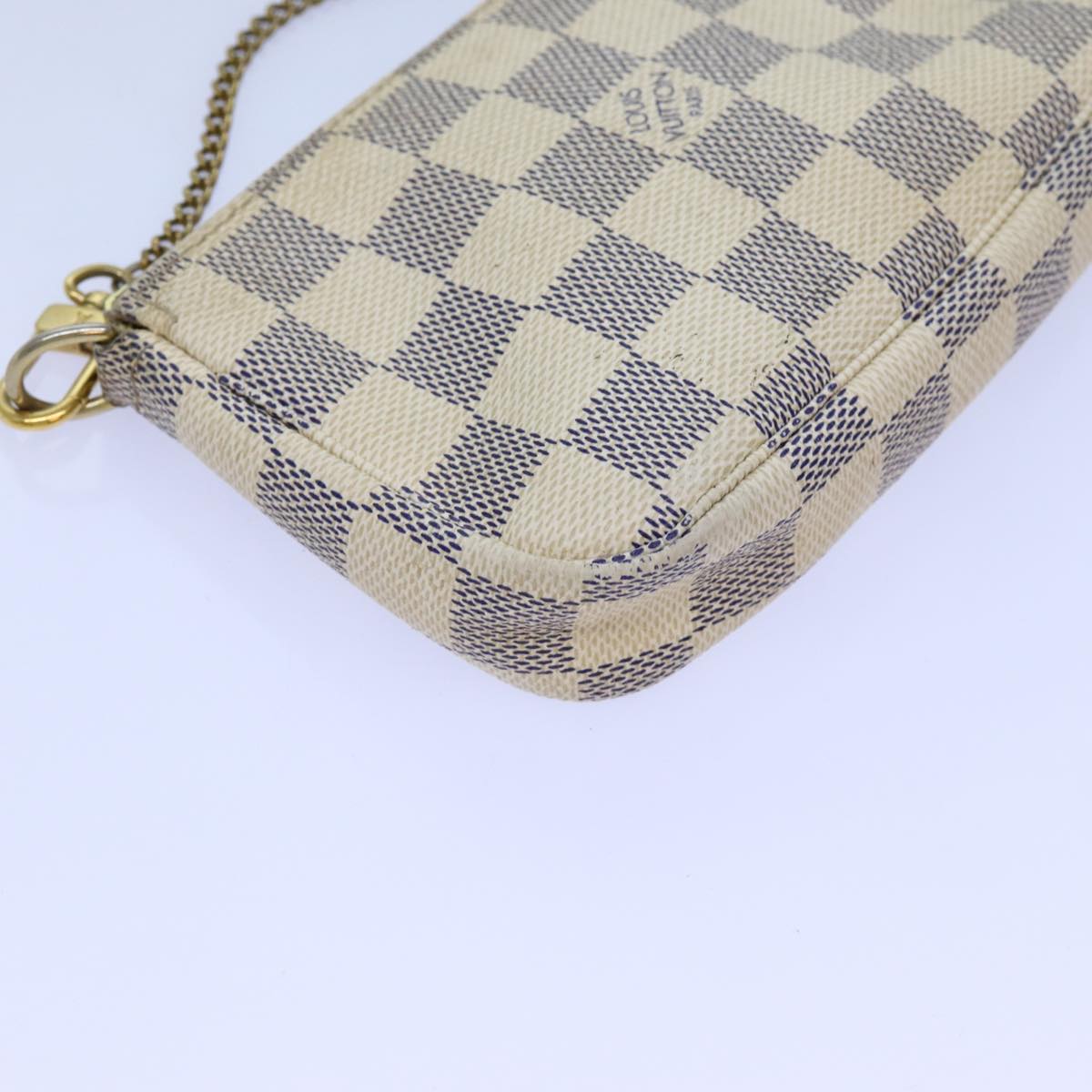 LOUIS VUITTON Damier Azur Mini Pochette Accessoires Pouch N58010 LV 72313