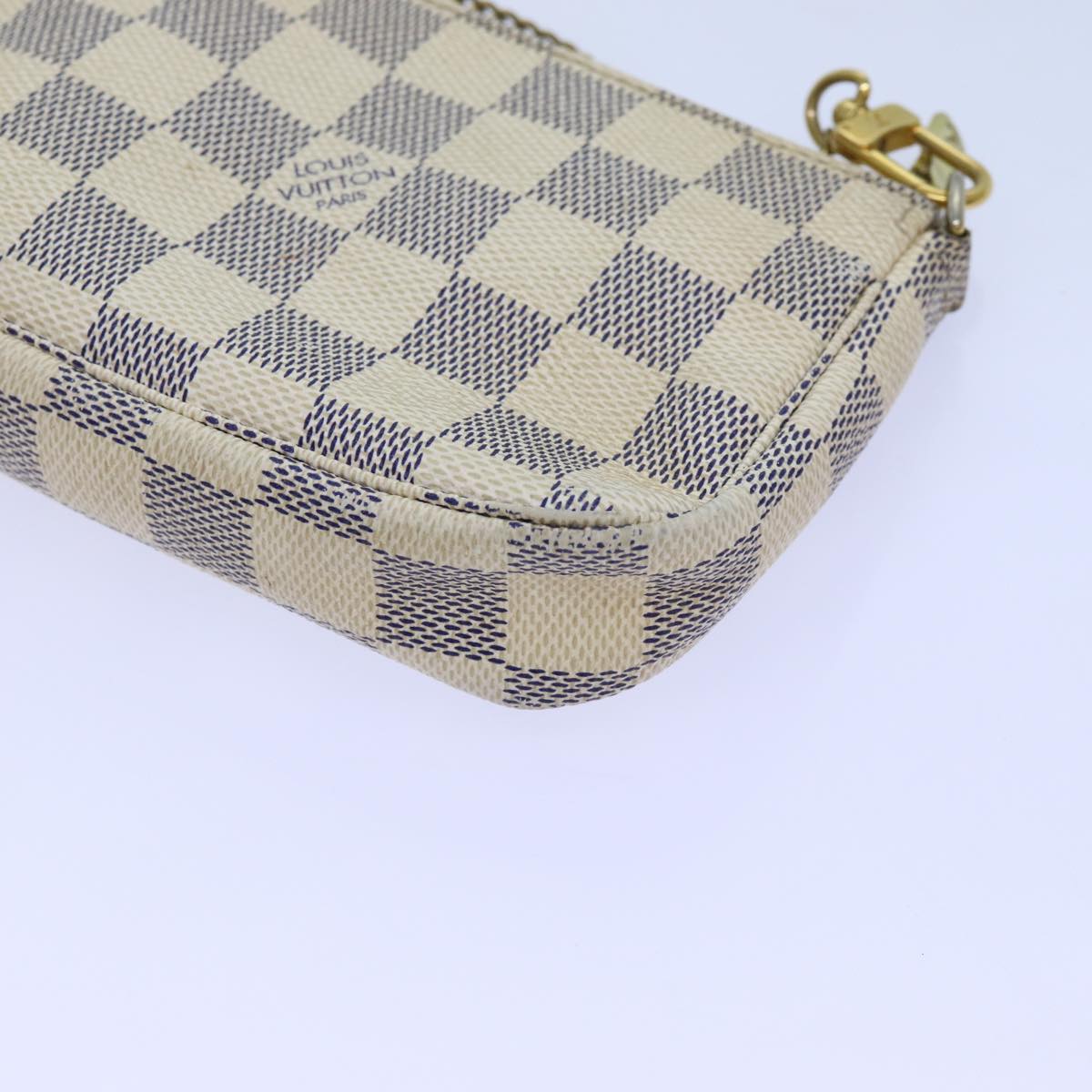 LOUIS VUITTON Damier Azur Mini Pochette Accessoires Pouch N58010 LV 72313