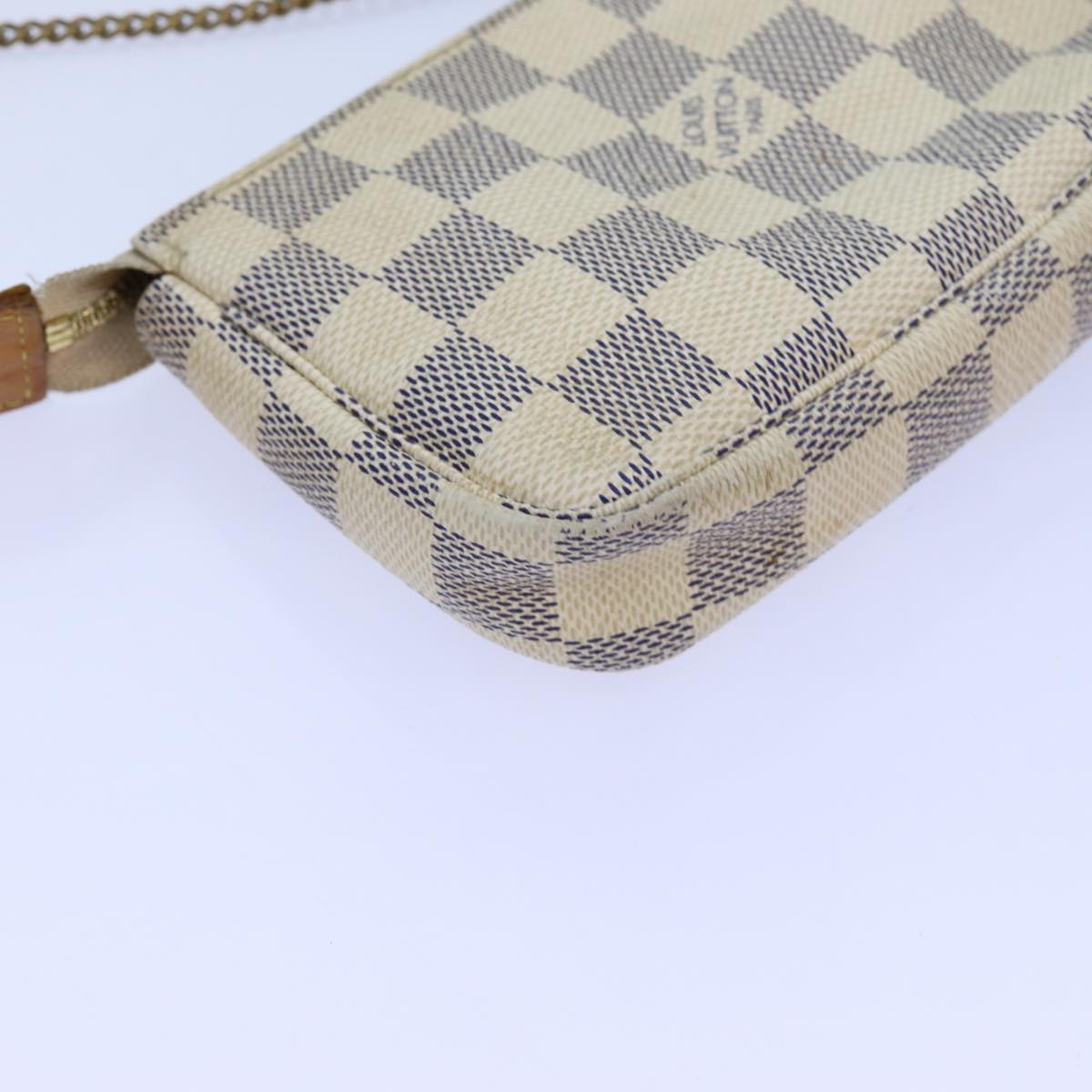 LOUIS VUITTON Damier Azur Mini Pochette Accessoires Pouch N58010 LV 72313