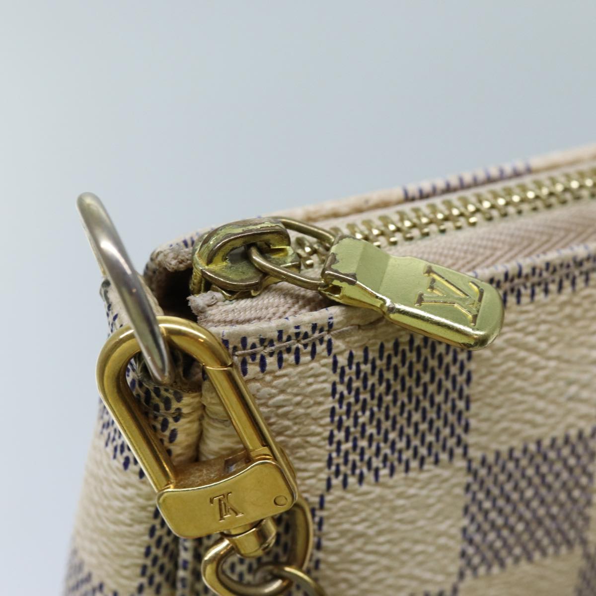 LOUIS VUITTON Damier Azur Mini Pochette Accessoires Pouch N58010 LV 72313