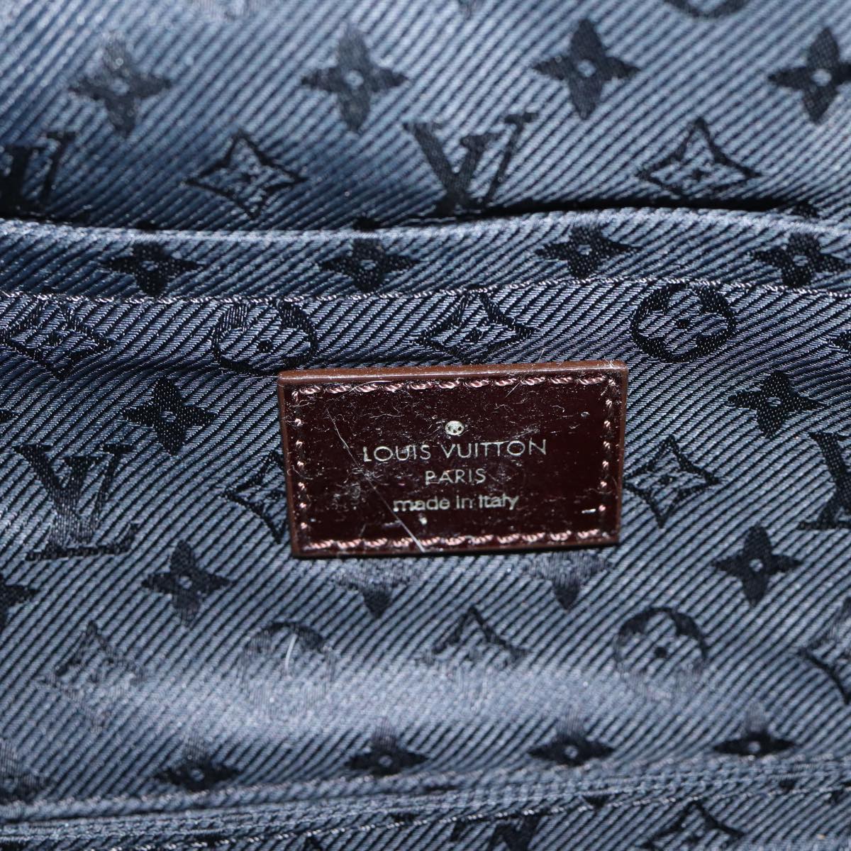 LOUIS VUITTON Monogram Satin Pochette Devi MM Clutch Bag Black M93196 72333