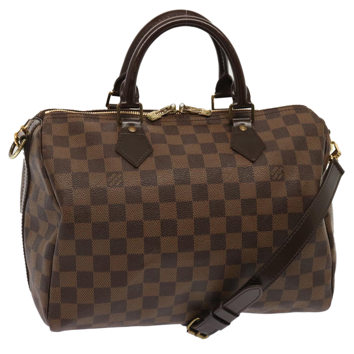 LOUIS VUITTON Damier Ebene Speedy Bandouliere 30 Hand Bag N41367 LV 72377