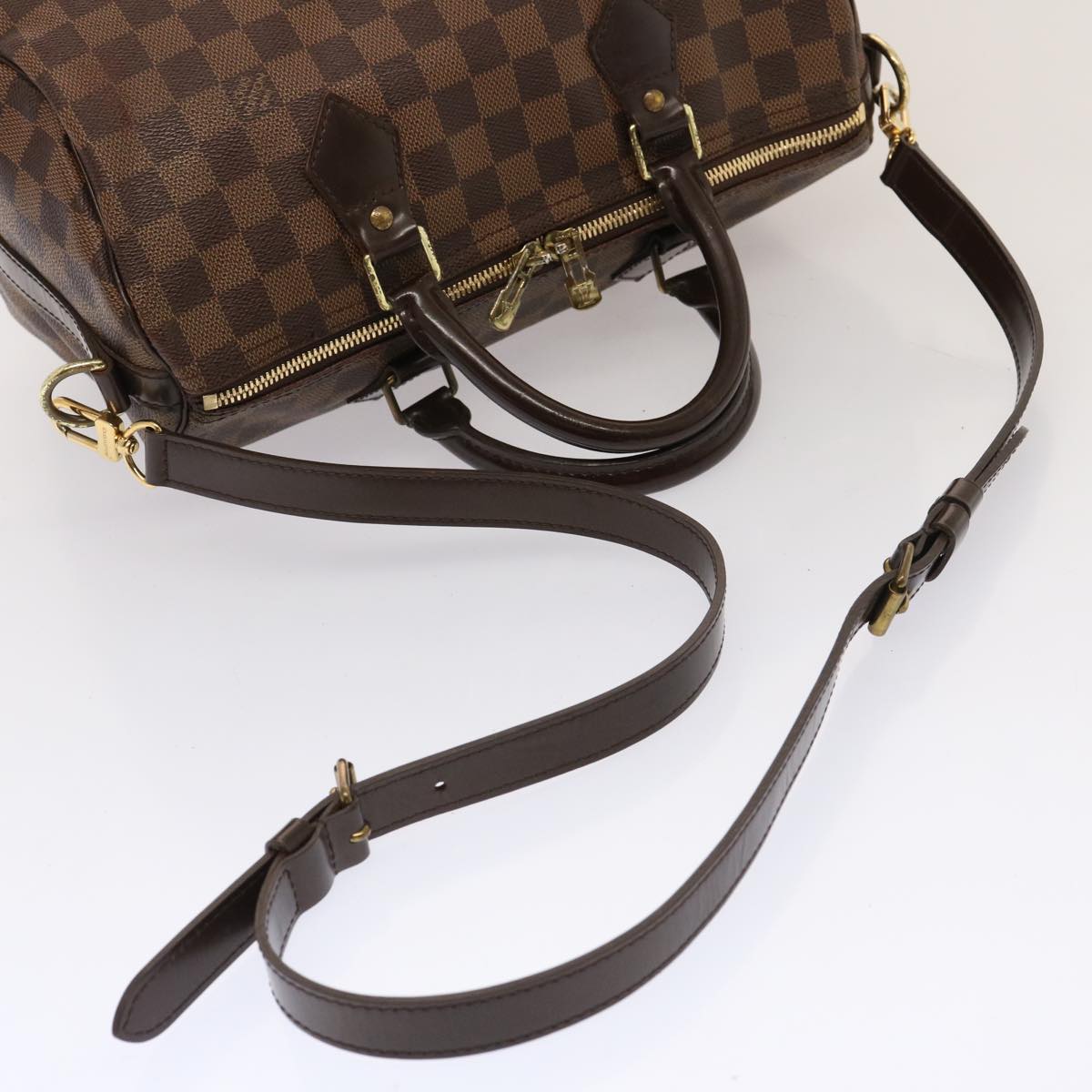 LOUIS VUITTON Damier Ebene Speedy Bandouliere 30 Hand Bag N41367 LV 72377