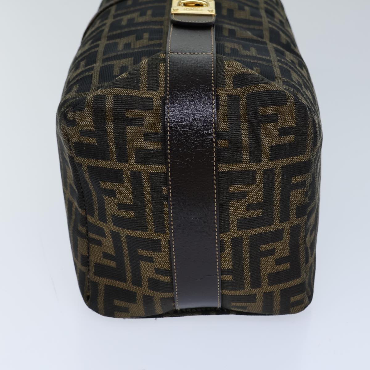 FENDI Zucca Canvas Vanity Cosmetic Pouch Brown Black 72408