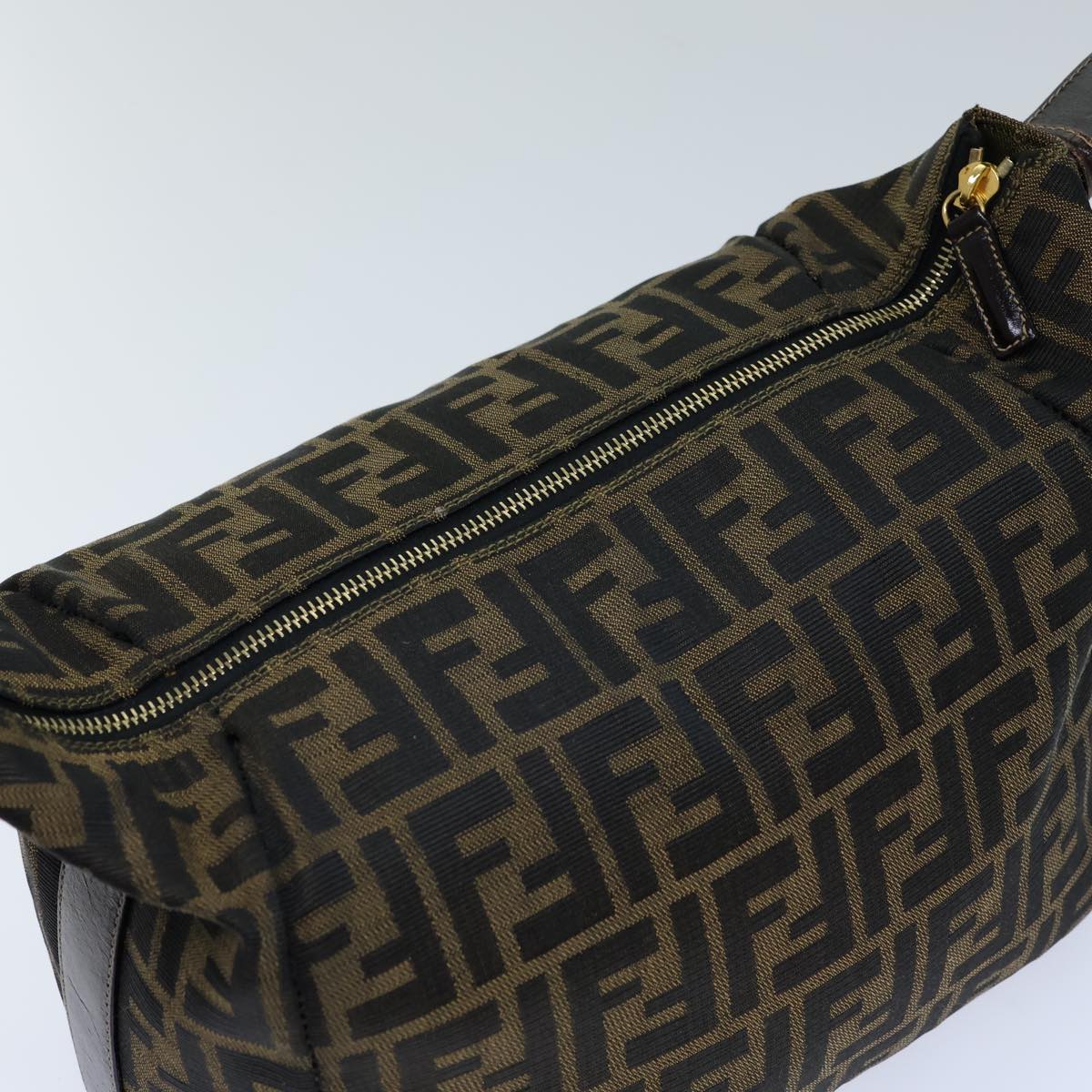 FENDI Zucca Canvas Vanity Cosmetic Pouch Brown Black 72408