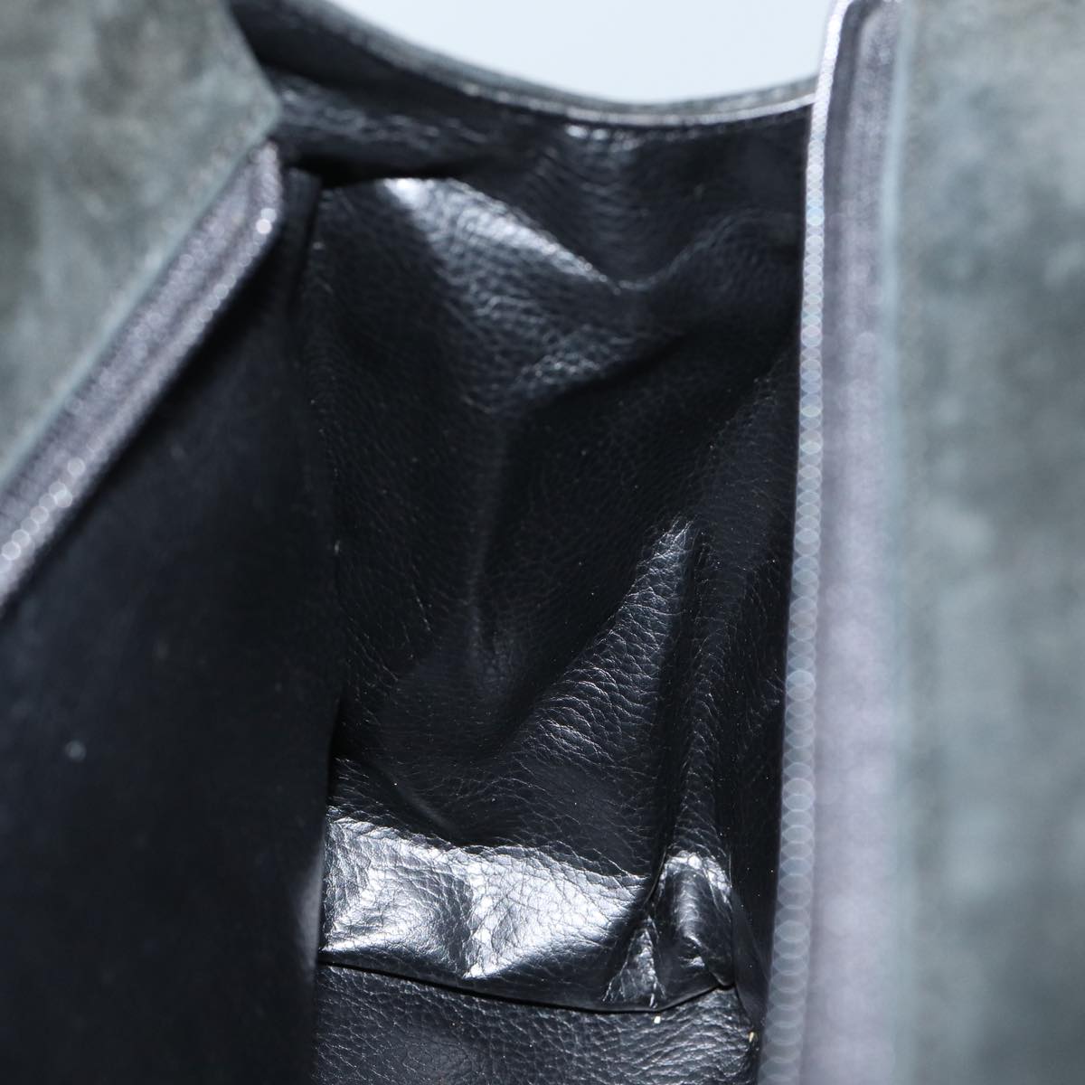FENDI Hand Bag Suede Black 72417