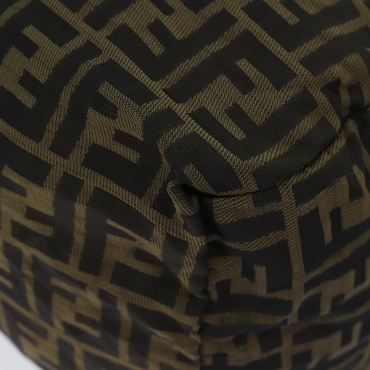 FENDI Zucca Canvas Shoulder Bag Brown Black 72418