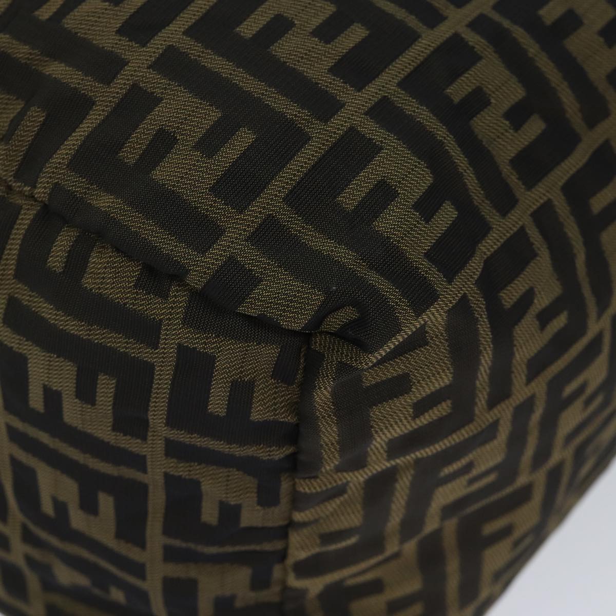 FENDI Zucca Canvas Shoulder Bag Brown Black 72418