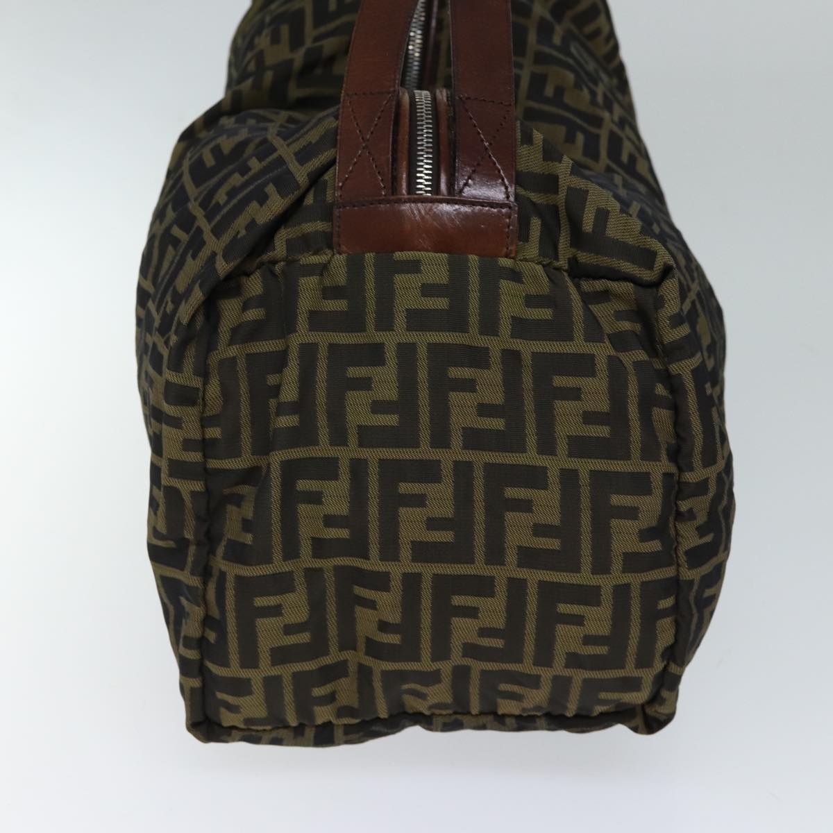 FENDI Zucca Canvas Shoulder Bag Brown Black 72418