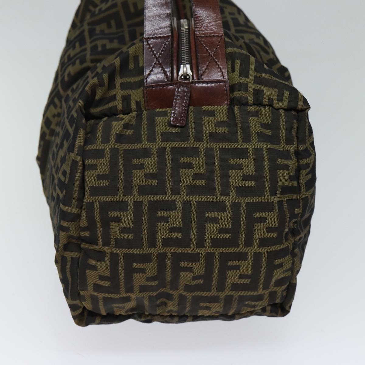 FENDI Zucca Canvas Shoulder Bag Brown Black 72418