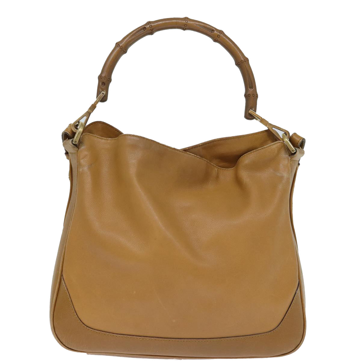 GUCCI Bamboo Shoulder Bag Leather 2way Brown 72419