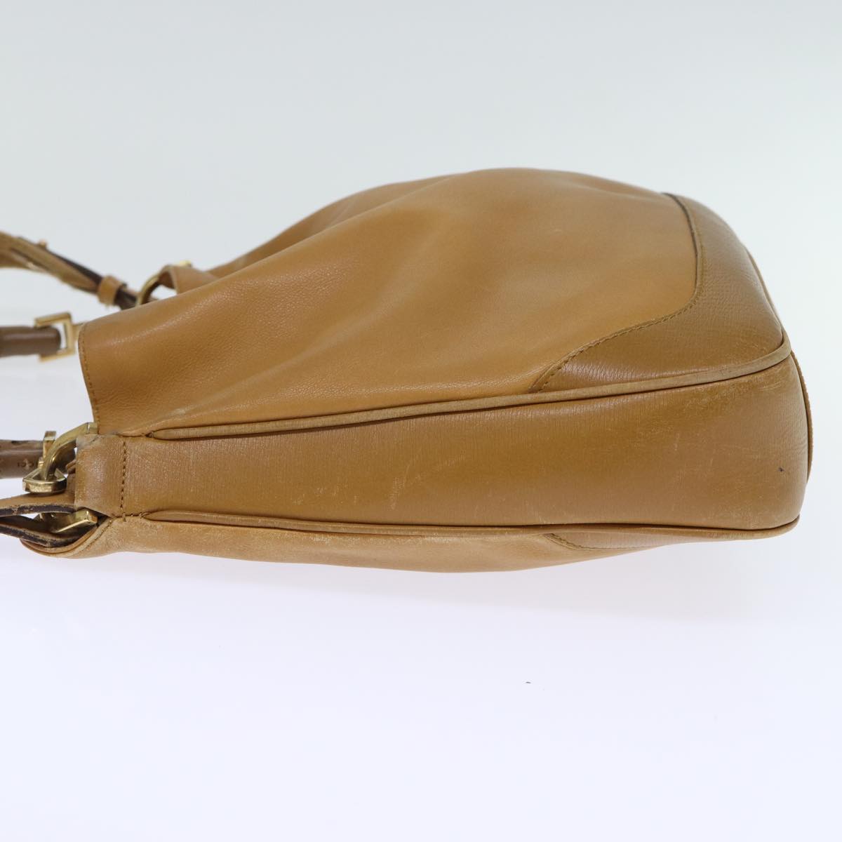 GUCCI Bamboo Shoulder Bag Leather 2way Brown 72419