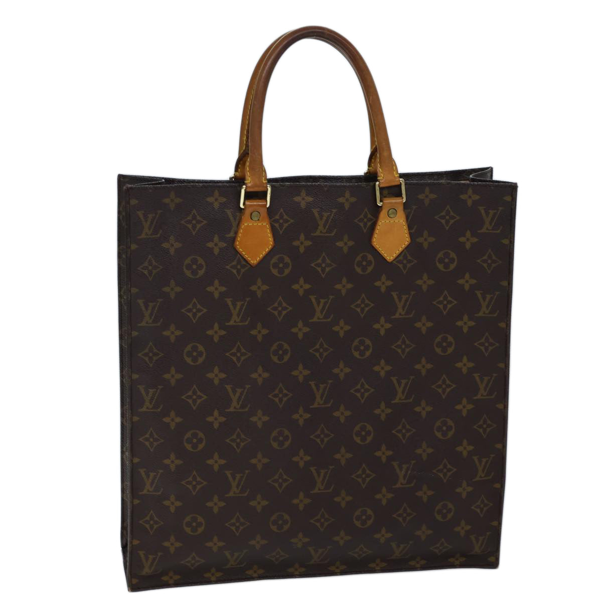 LOUIS VUITTON Monogram Sac Plat Hand Bag M51140 LV 72455