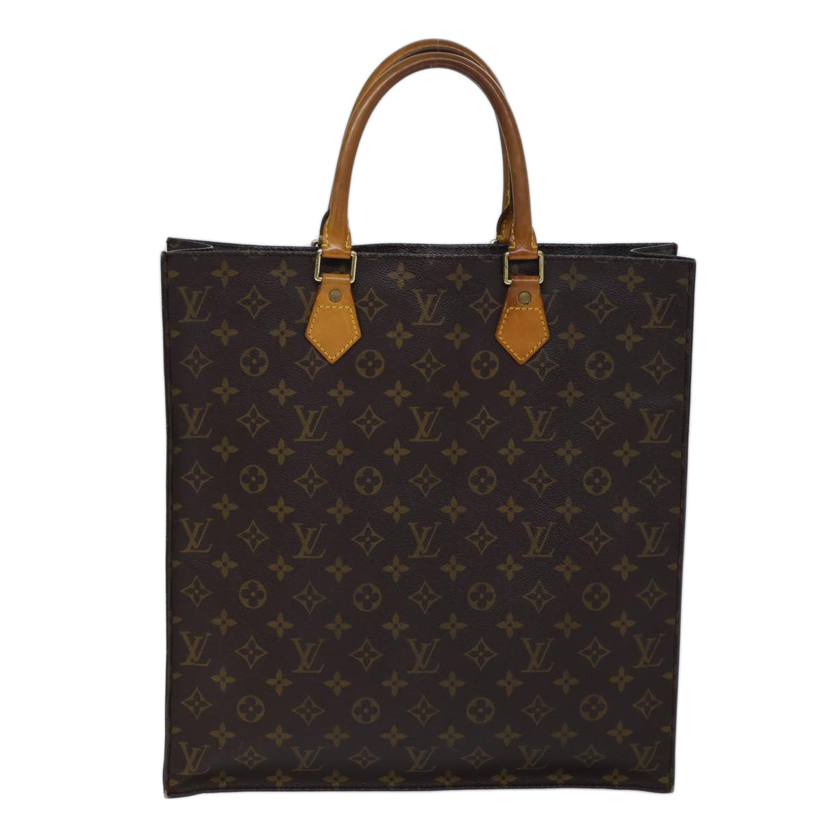 LOUIS VUITTON Monogram Sac Plat Hand Bag M51140 LV 72455