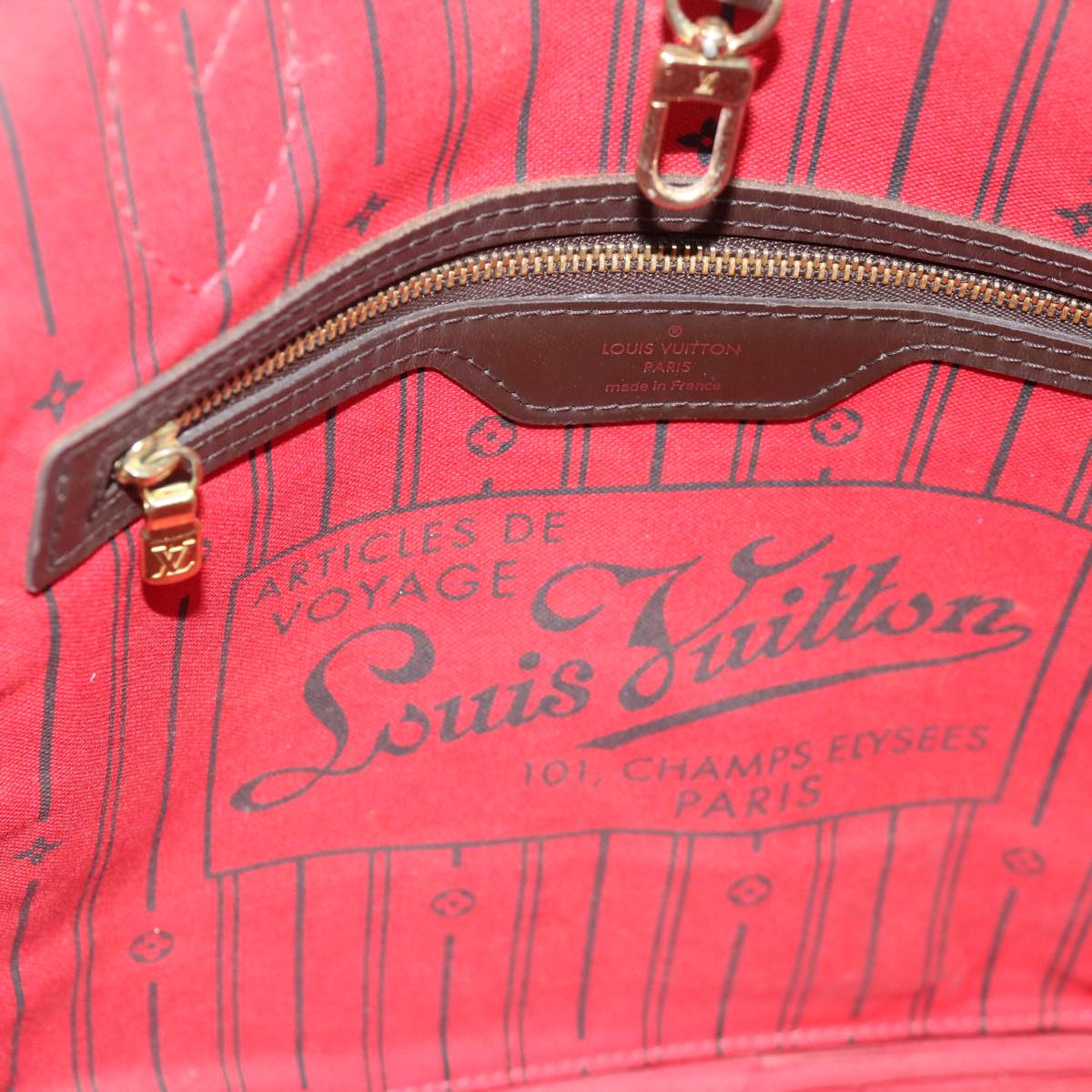 LOUIS VUITTON Damier Ebene Neverfull MM Tote Bag N51105 LV 72456