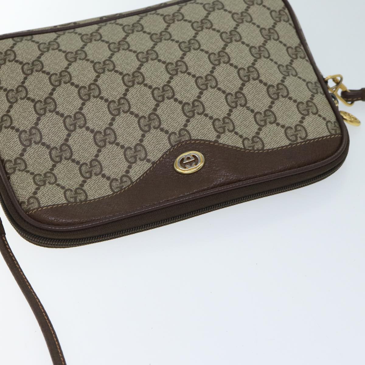 GUCCI GG Supreme Shoulder Bag PVC Beige 97 02 068 72481