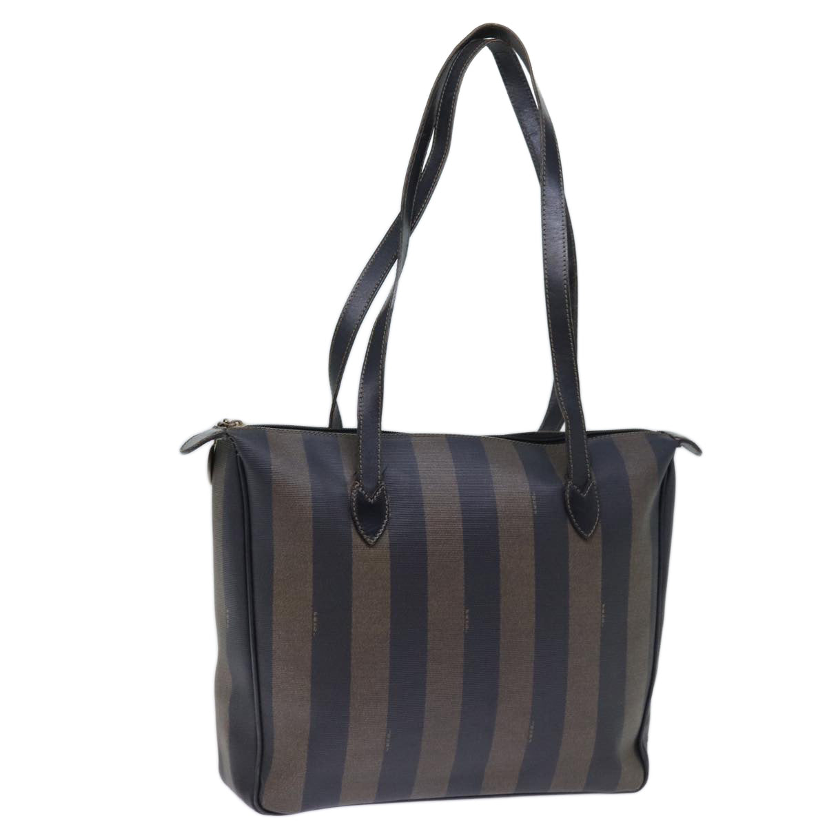 FENDI Pecan Canvas Shoulder Bag Brown Black 72507