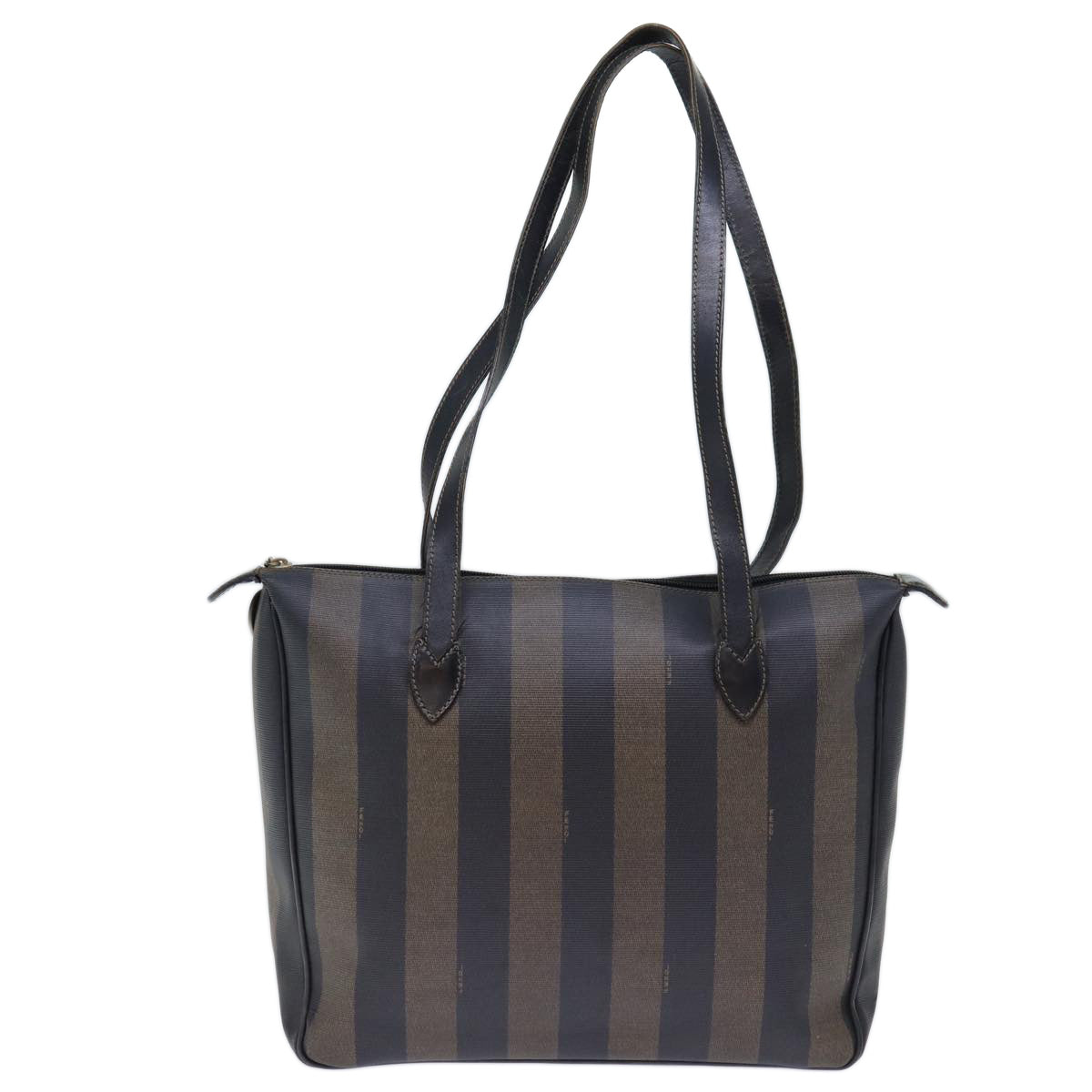 FENDI Pecan Canvas Shoulder Bag Brown Black 72507