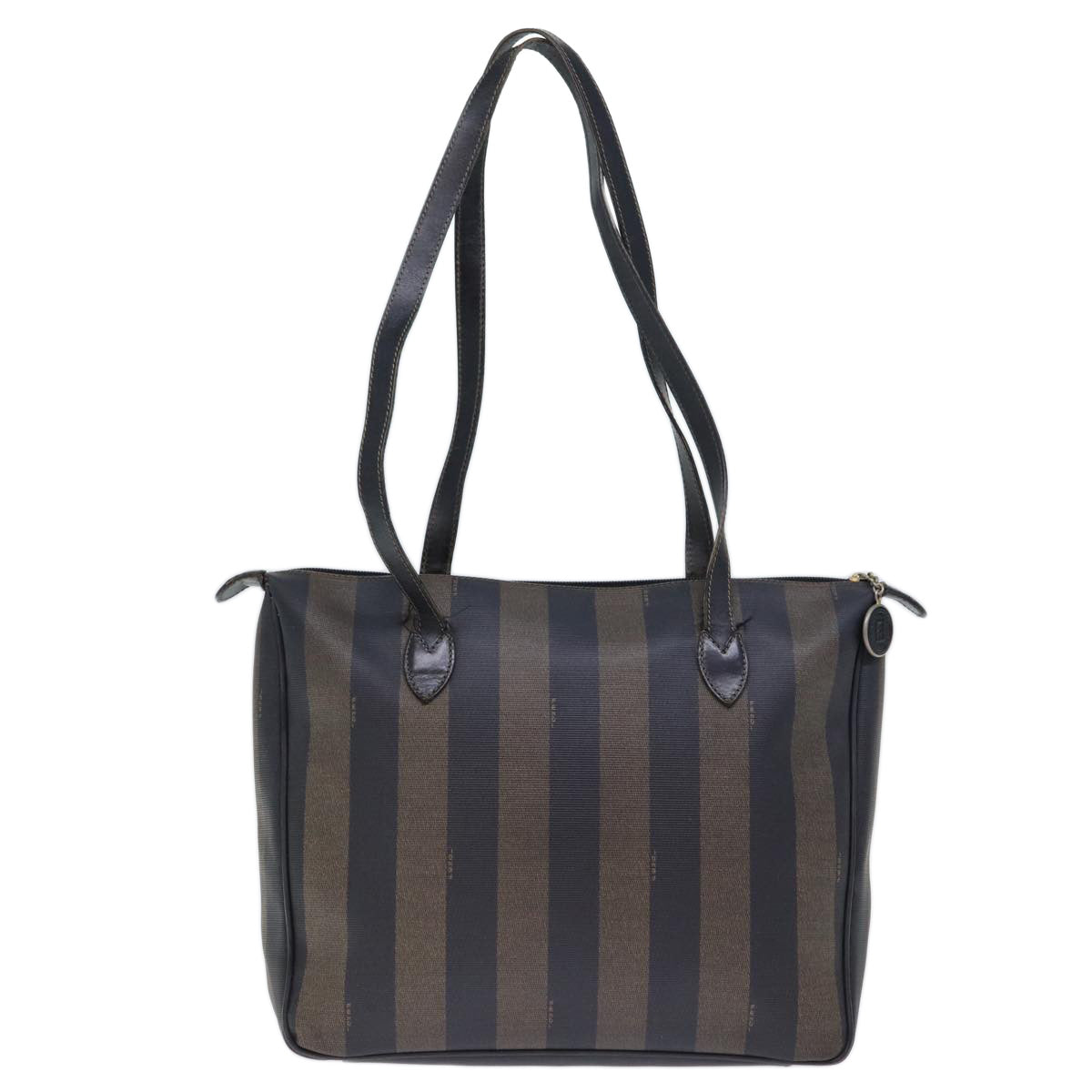 FENDI Pecan Canvas Shoulder Bag Brown Black 72507