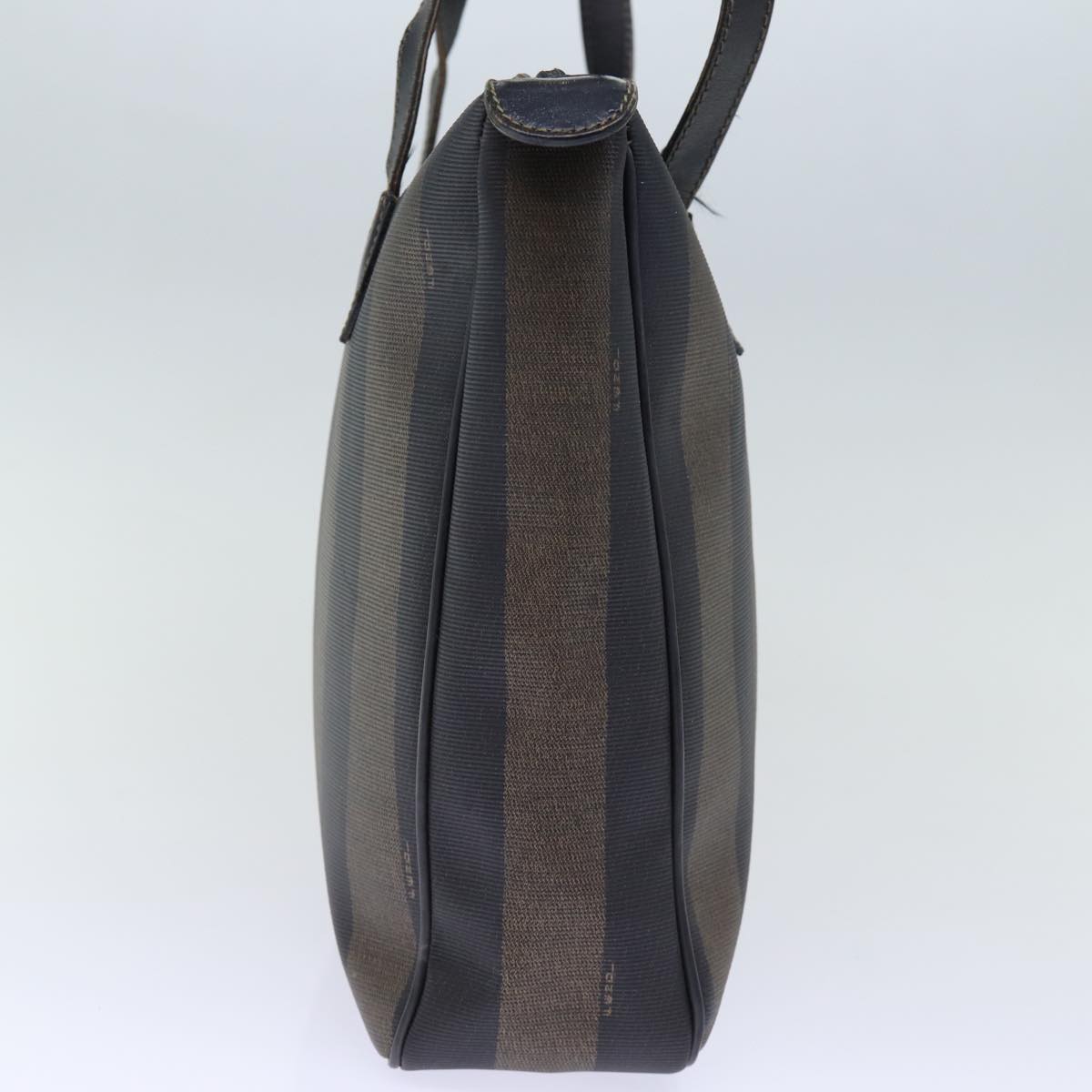 FENDI Pecan Canvas Shoulder Bag Brown Black 72507