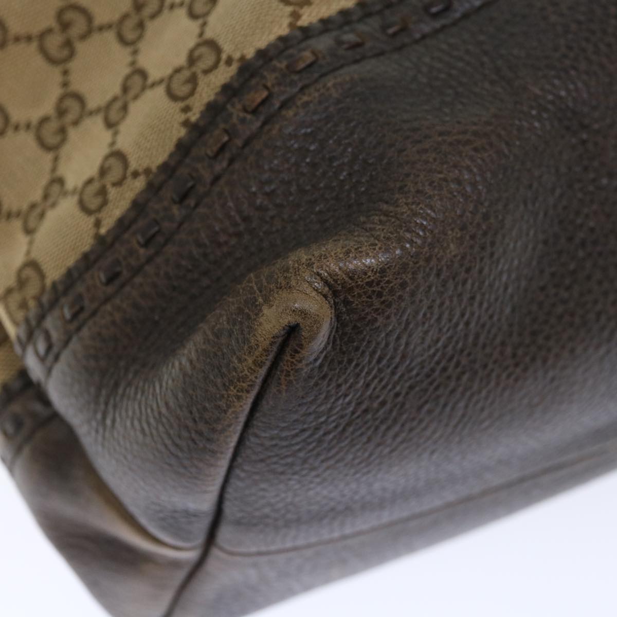 GUCCI GG Canvas Bamboo Hand Bag Beige 339002 72514