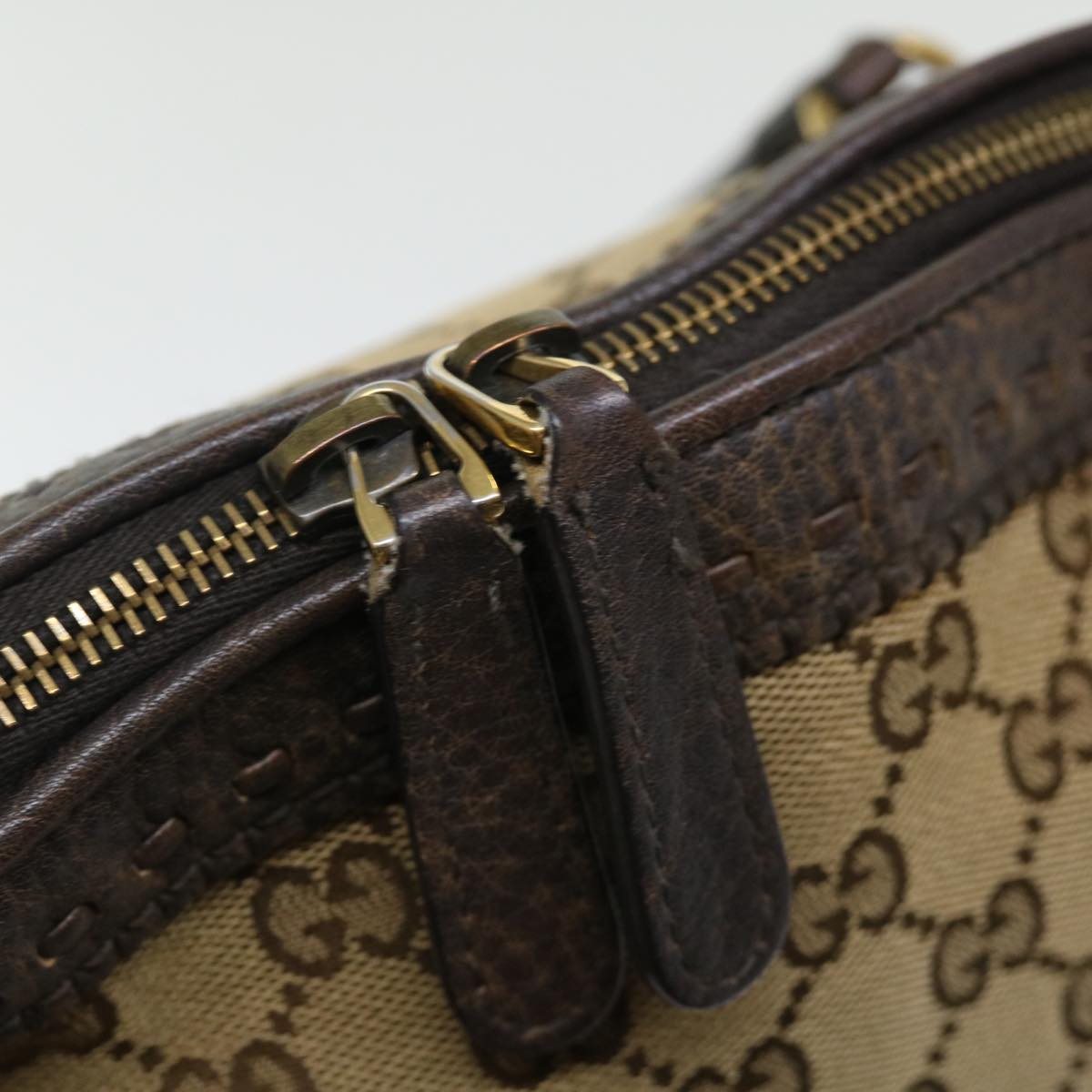GUCCI GG Canvas Bamboo Hand Bag Beige 339002 72514