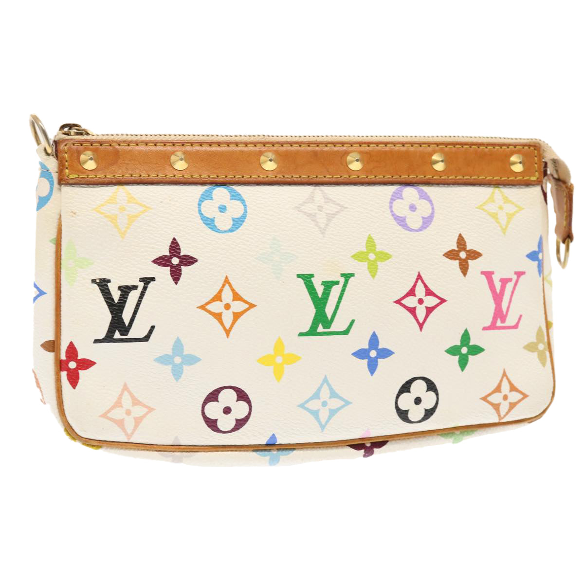 LOUIS VUITTON Monogram Multicolor Pochette Pouch White M92649 LV 72530