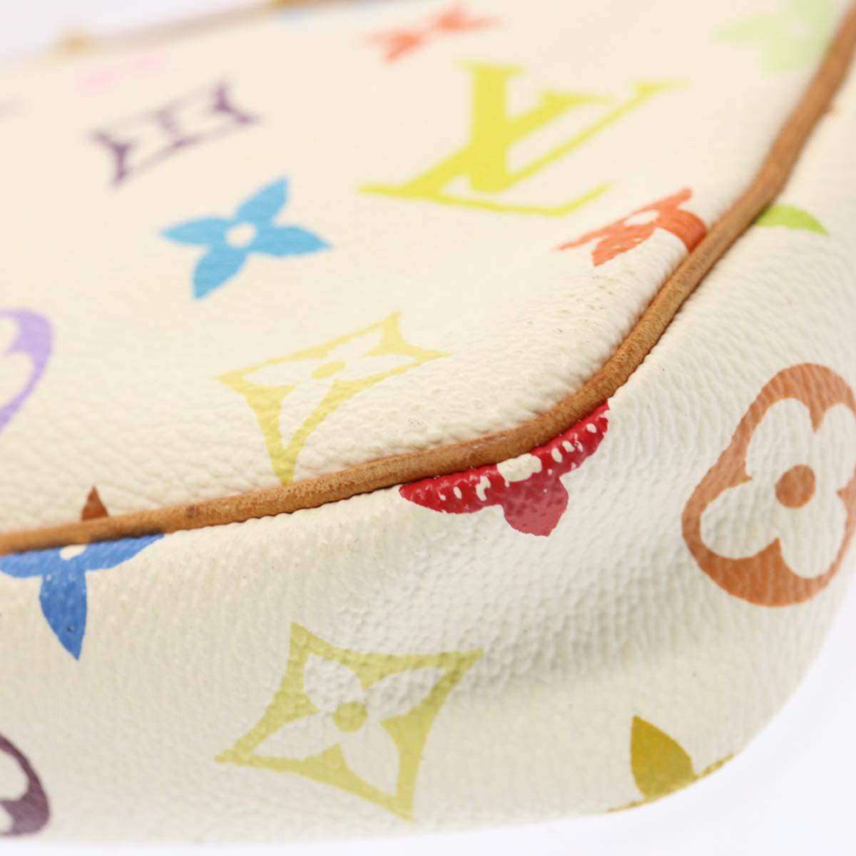 LOUIS VUITTON Monogram Multicolor Pochette Pouch White M92649 LV 72530